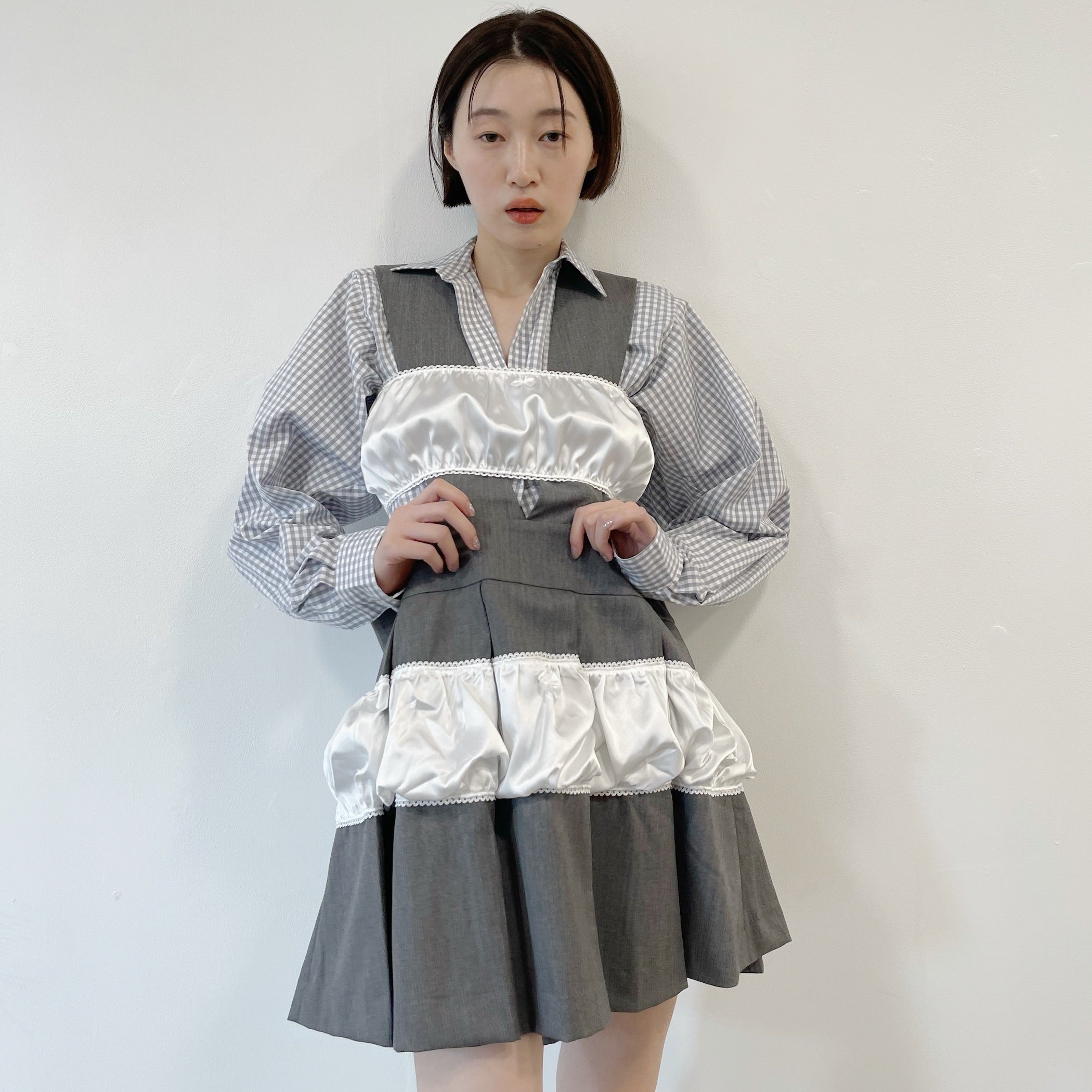 PANTY SCHOOL JUMP SKIRT / WHITE GRAY / パンティスクールジャンプ