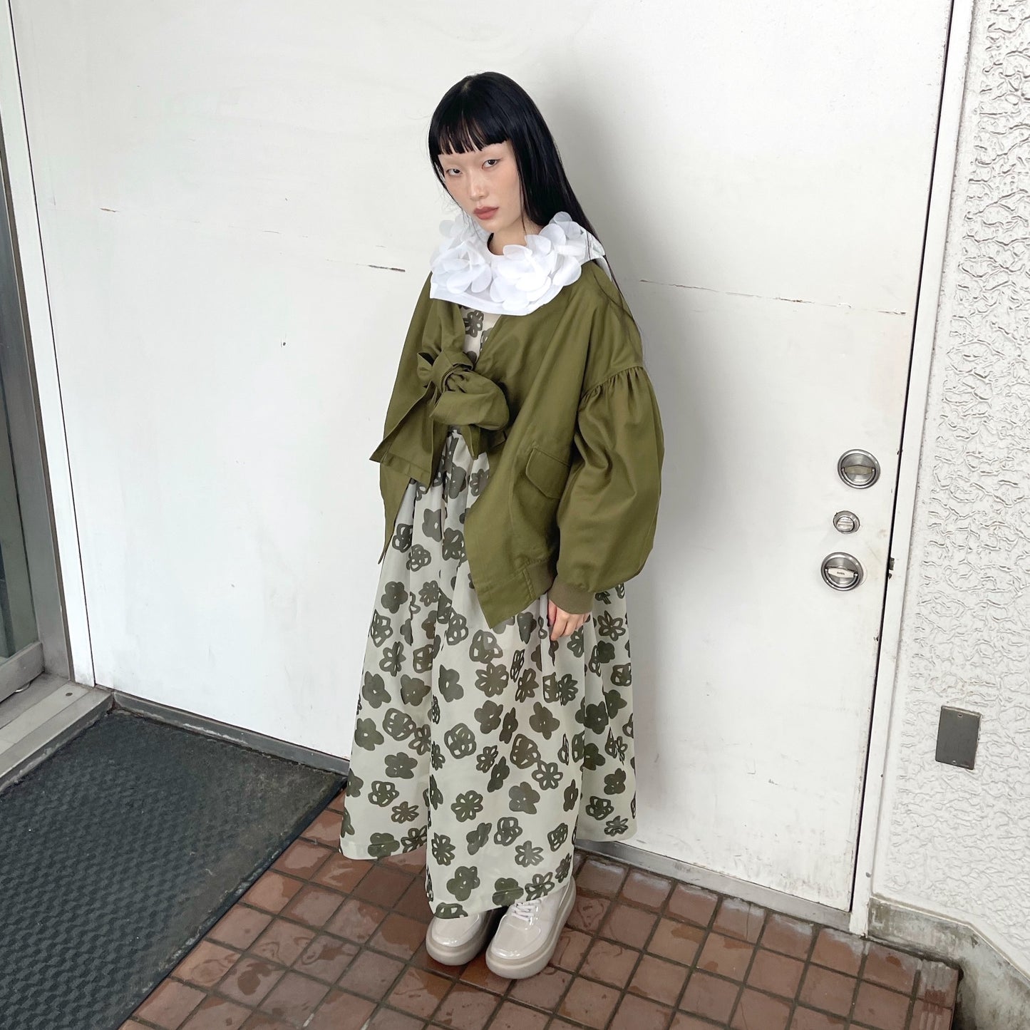 Ribbon Blouson / Olive / リボンブルゾン