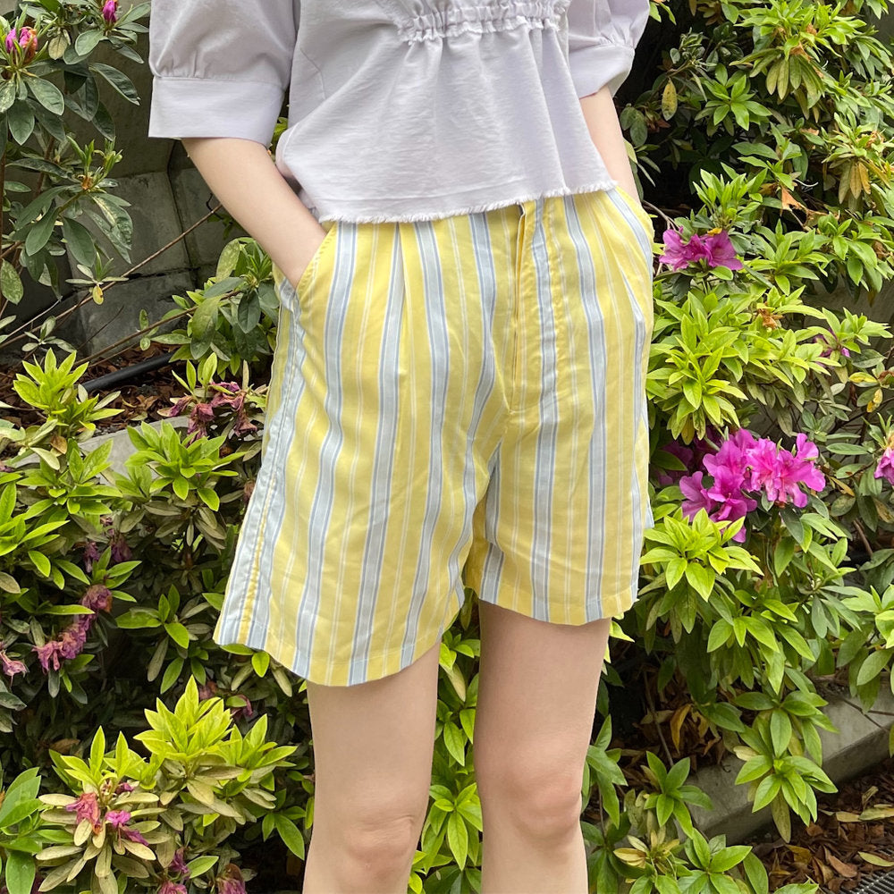 short pants / yellow / ストライプショートパンツ | シープ / SHEEP