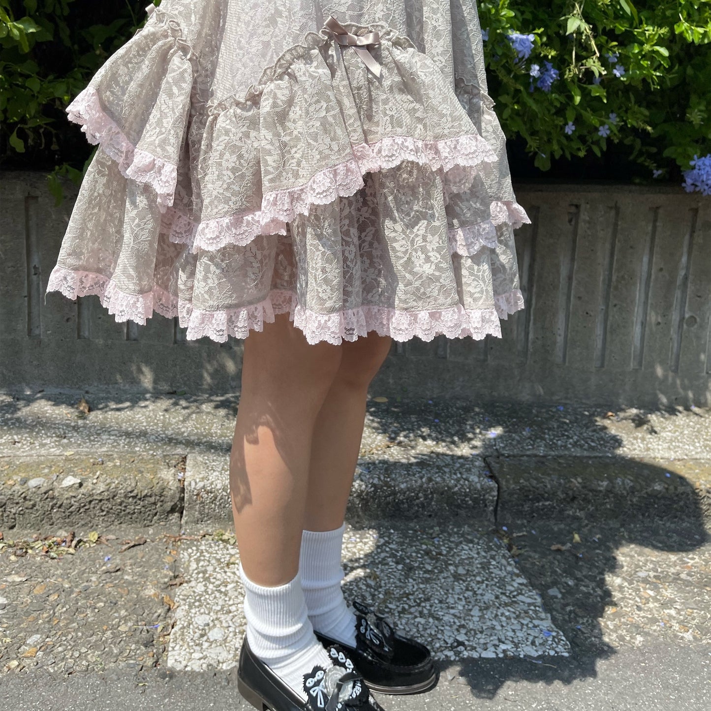 LACE LOLITA DRESS / BEIGE X PINK / レースロリータドレス