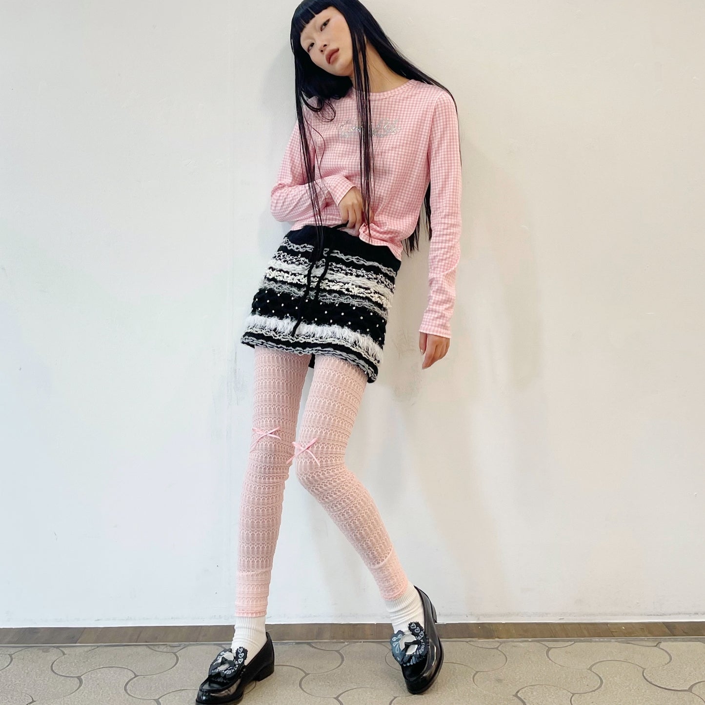 Waffle leggings / Pink / ワッフルレギンス