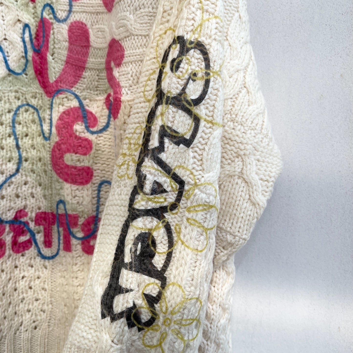 PATCH KNIT PULL OVER / OFF WHITE - HOUSE / アランニットプルオーバー