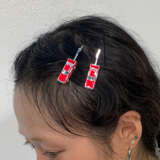 TRAFFIC JAM HAIRPINS / RED / カーチャームヘアピン