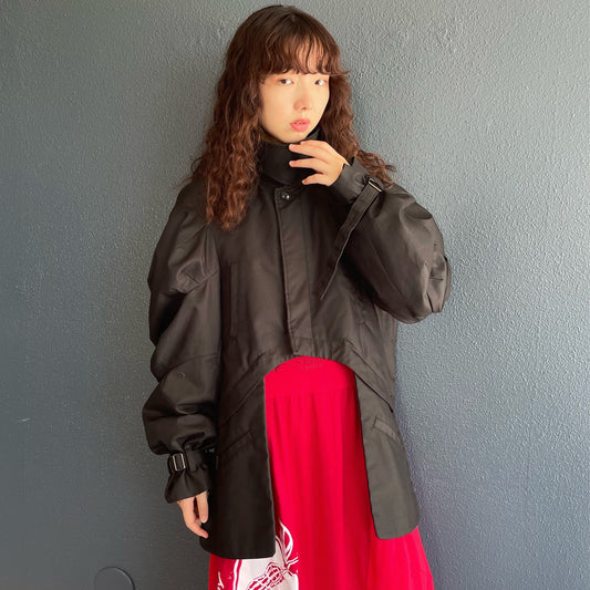 in shoulder Trench Coat / Black / 2WAYトレンチコート