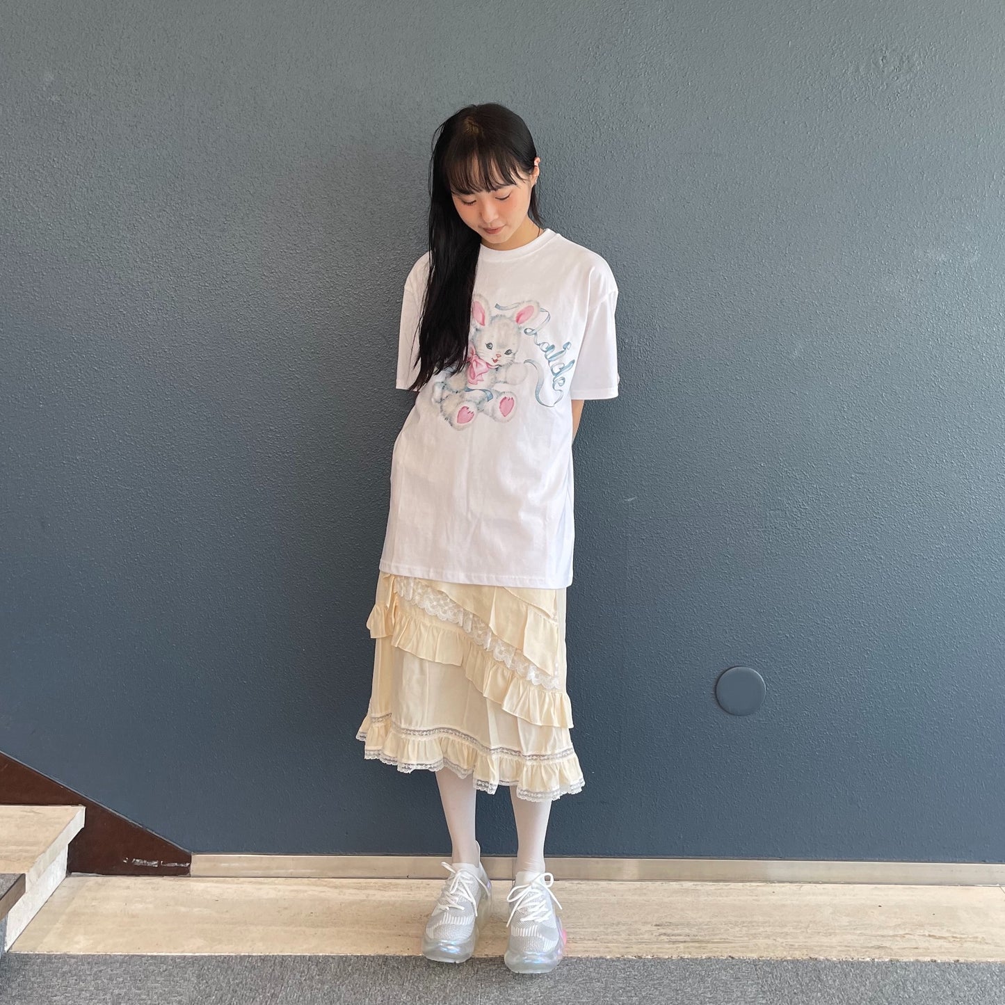 Bella Lace Skirt / Butter Cream / ローウエストレーススカート