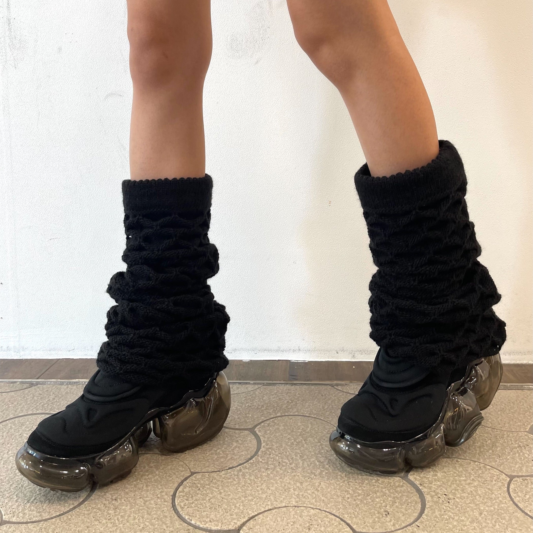 Smocking leg warmer / Black / スモッキングレッグウォーマー