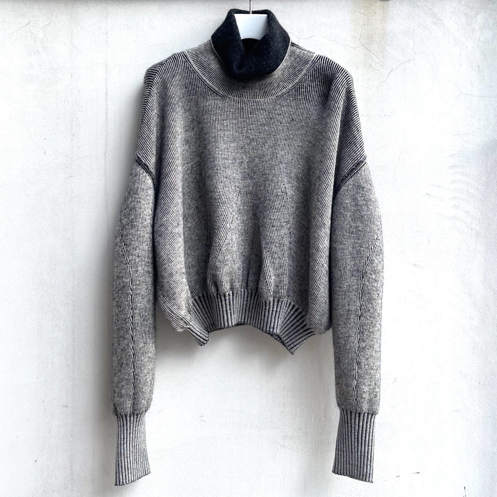 Hans knit / black x beige / リバーシブルニット | シープ / SHEEP