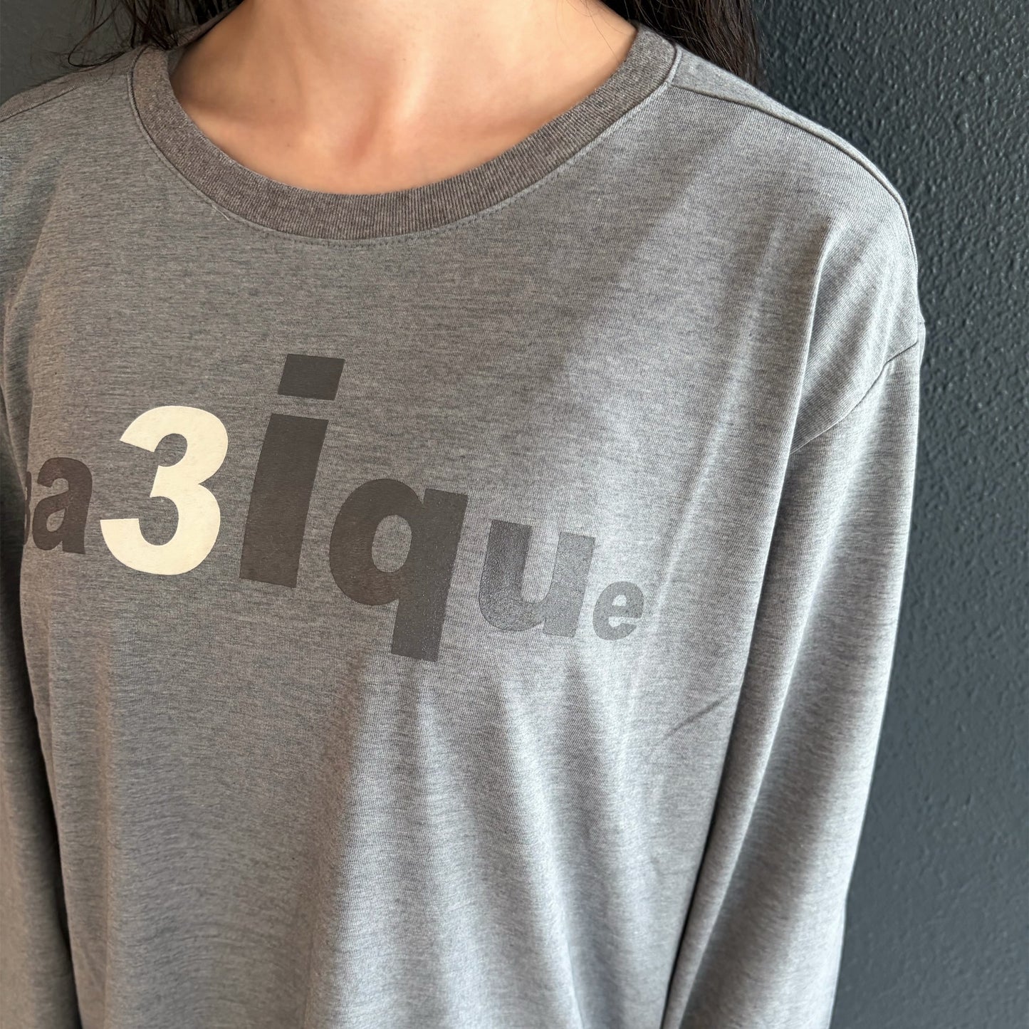 [fe.3] loose logo long top / deep melange /ルーズロゴロングスリーブトップ