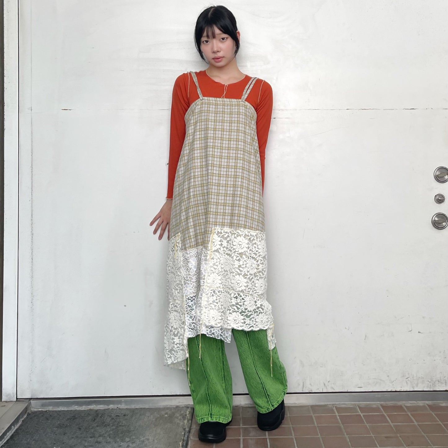 rib top / orange / リブトップ