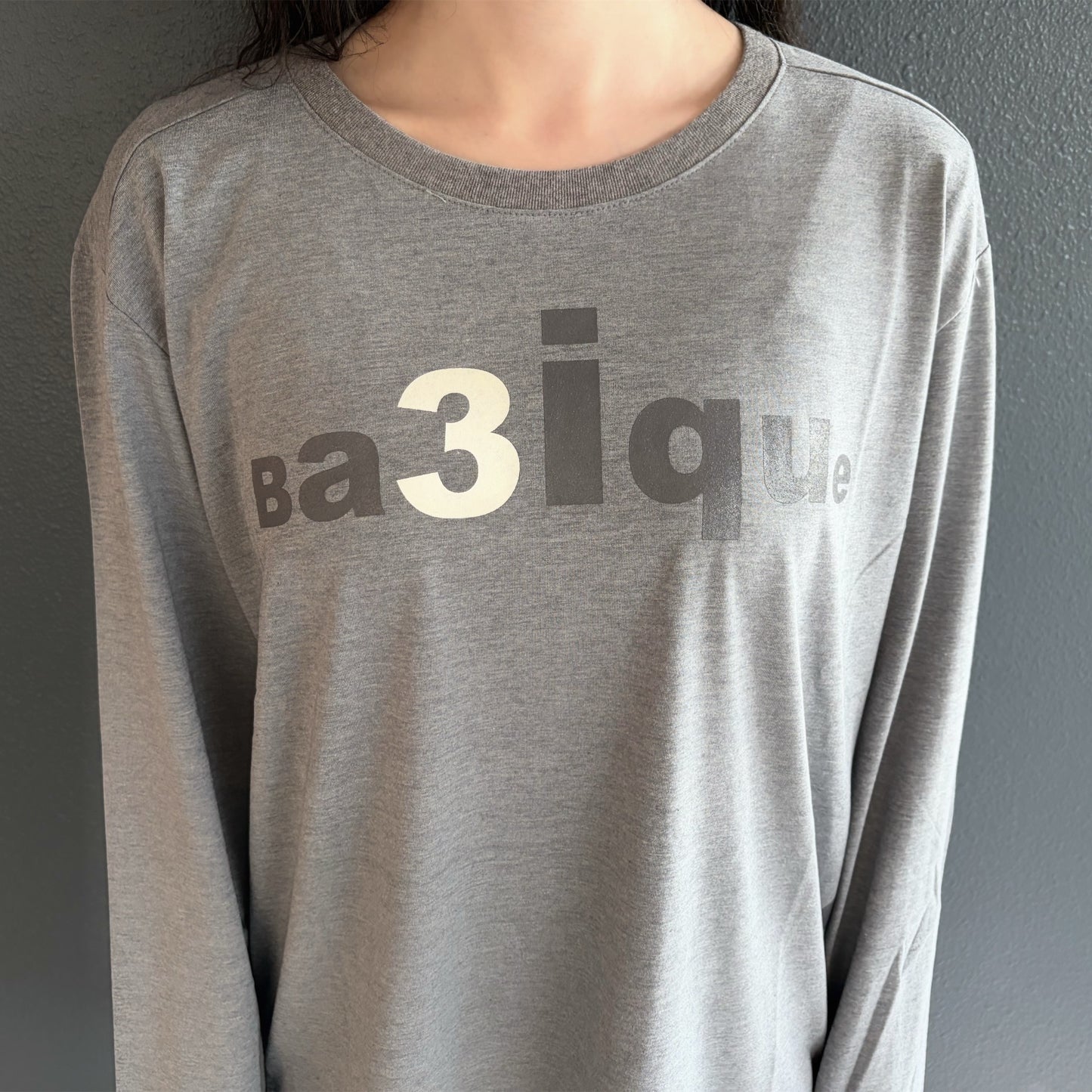 [fe.3] loose logo long top / deep melange /ルーズロゴロングスリーブトップ