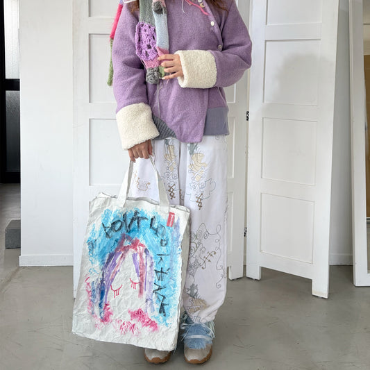 Dead shiopping bag / White / ドローイングバッグ