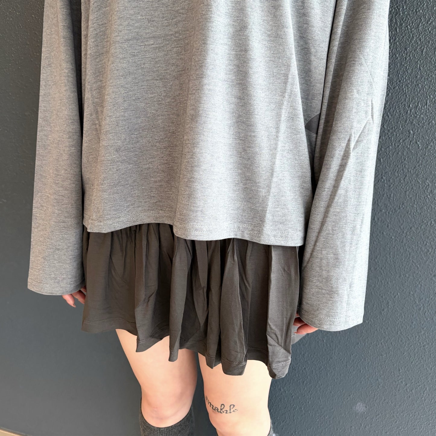 [fe.3] loose logo long top / deep melange /ルーズロゴロングスリーブトップ