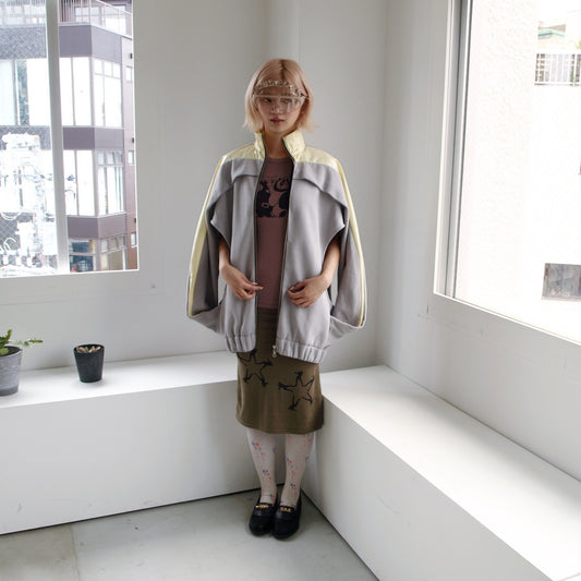 TWISTED TRACK JACKET / CREAM x GREY / ツイストトラックジャケット