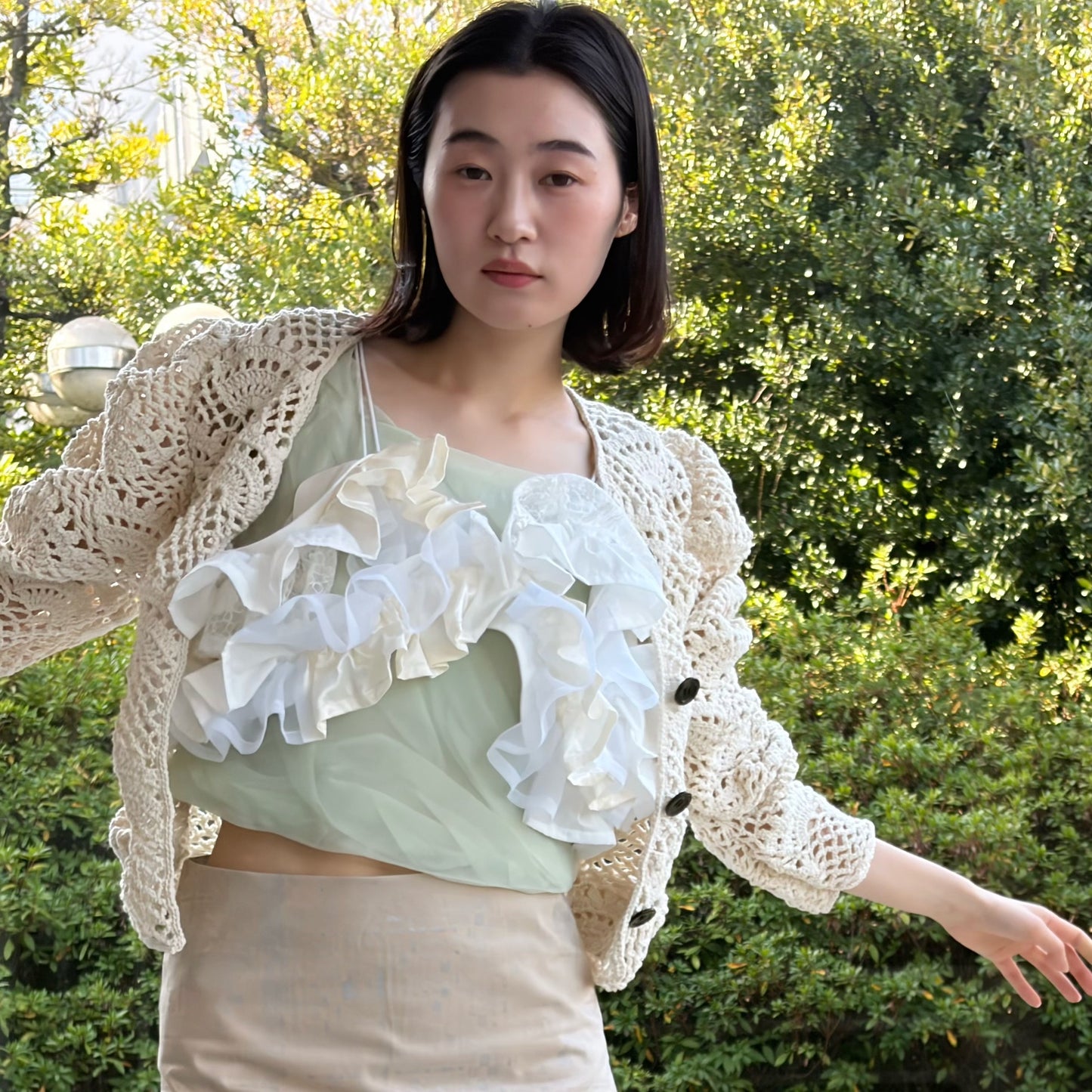 Frill Top / White / フリルトップ