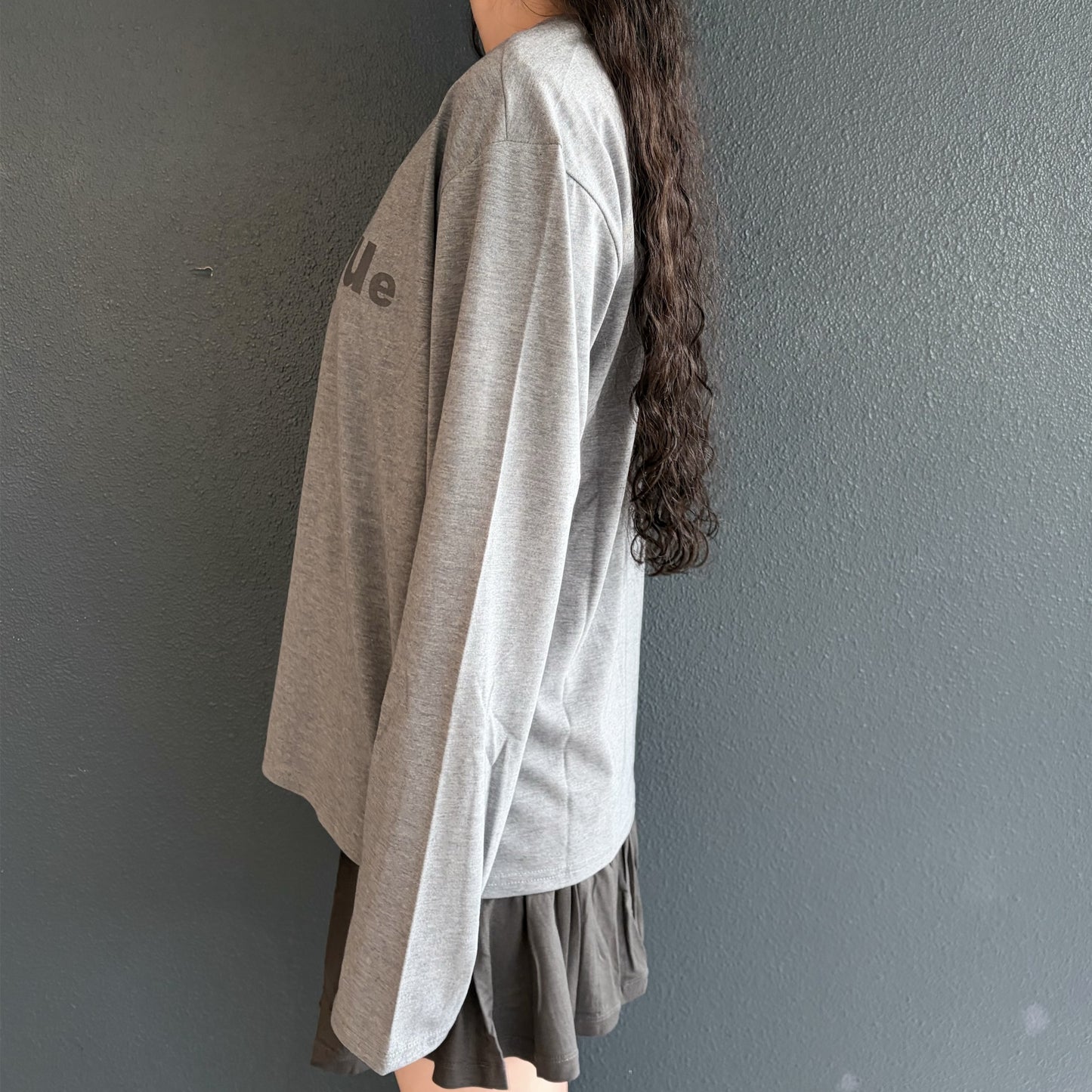 [fe.3] loose logo long top / deep melange /ルーズロゴロングスリーブトップ