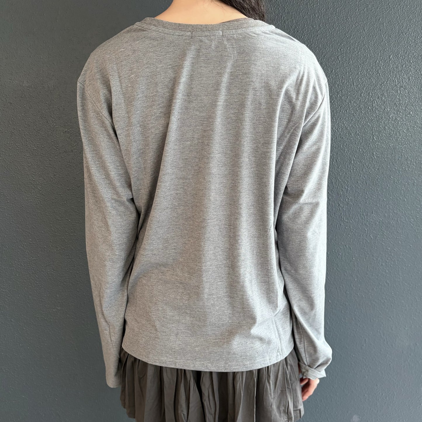 [fe.3] loose logo long top / deep melange /ルーズロゴロングスリーブトップ