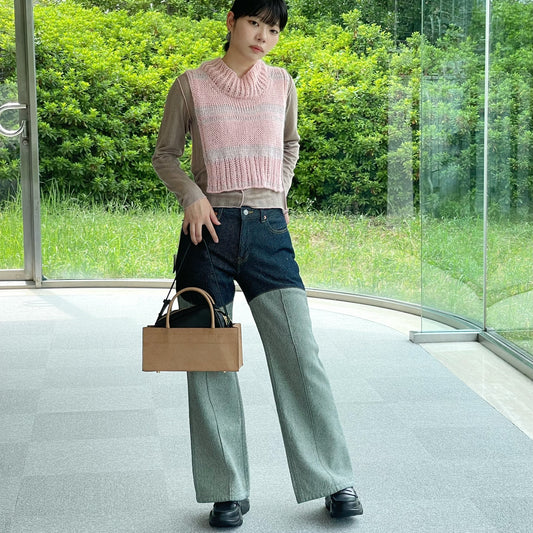 WAVE PANELLED PANTS / INDIGO / ウェーブパネルパンツ