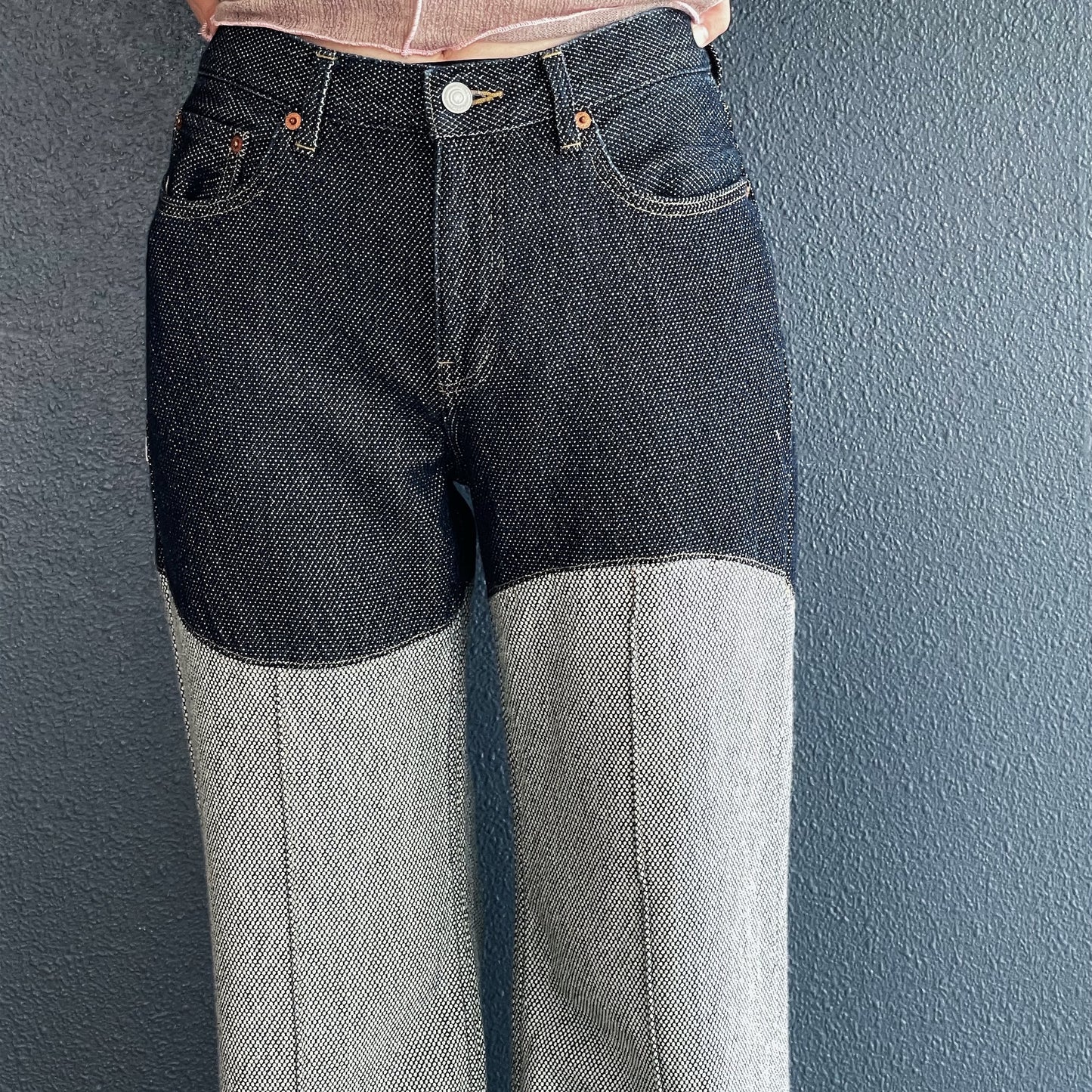 WAVE PANELLED PANTS / INDIGO / ウェーブパネルパンツ