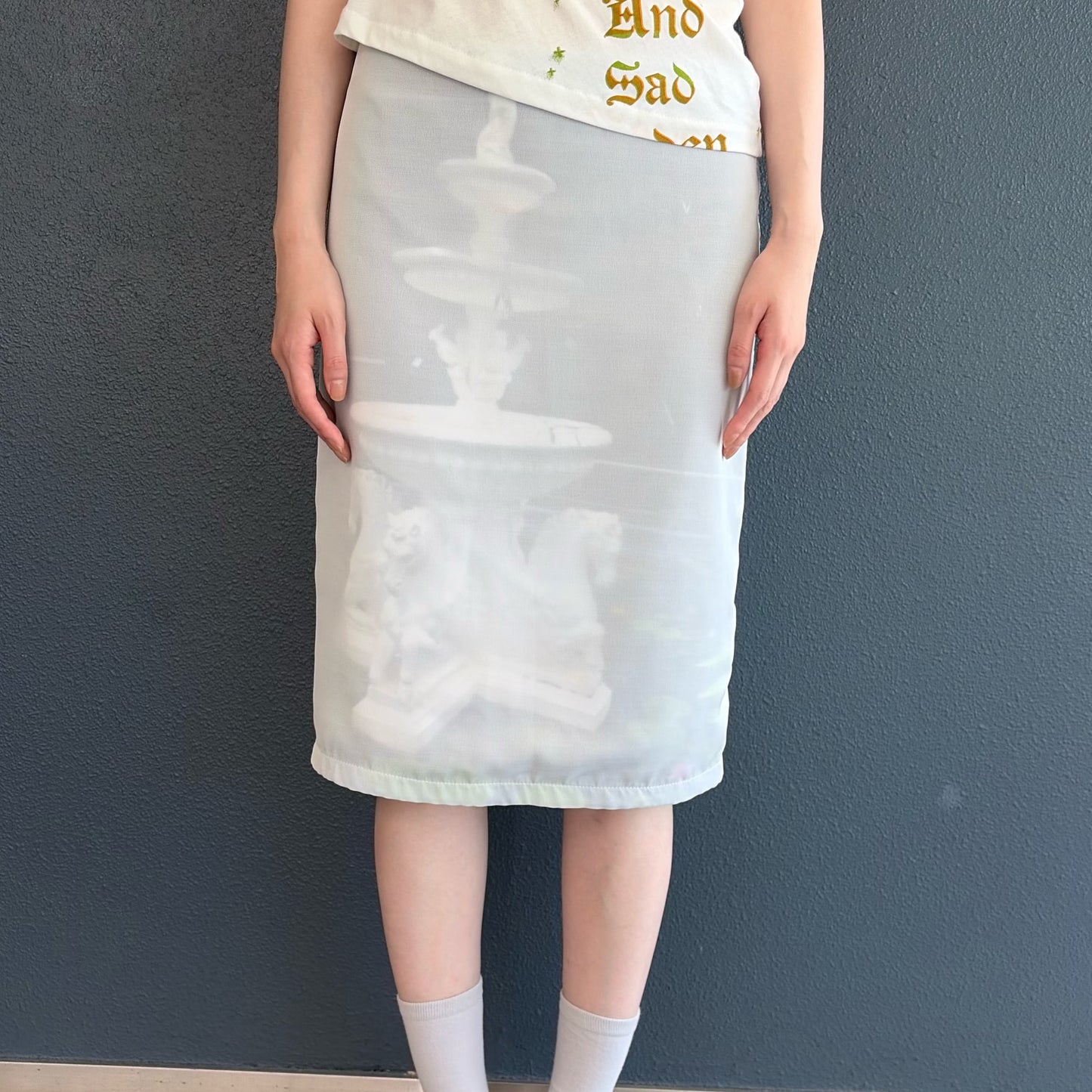 fountain medium skirt / print / プリントミディアムスカート