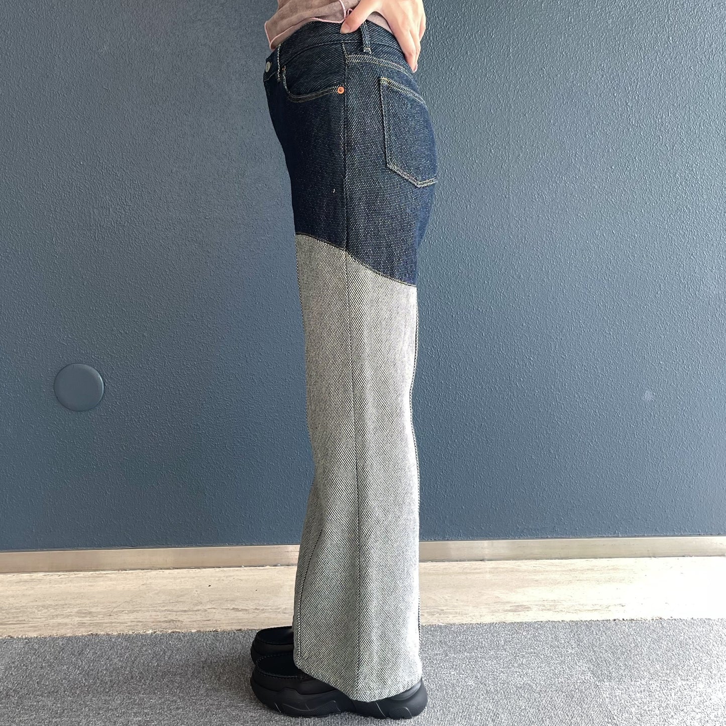 WAVE PANELLED PANTS / INDIGO / ウェーブパネルパンツ