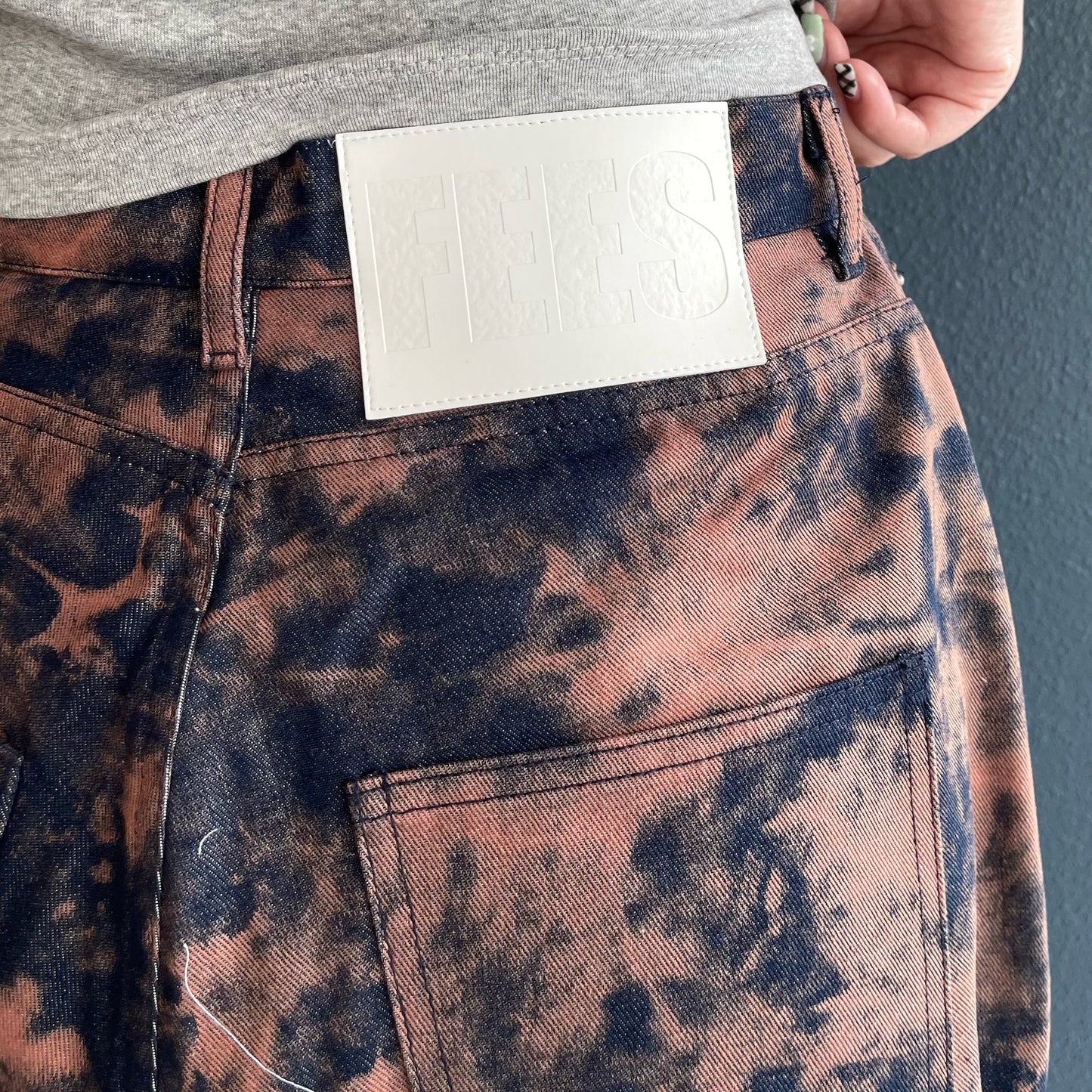 [F.E.E.S] lucky 7 dying wide denim / deep blue / ダイイングワイドデニム