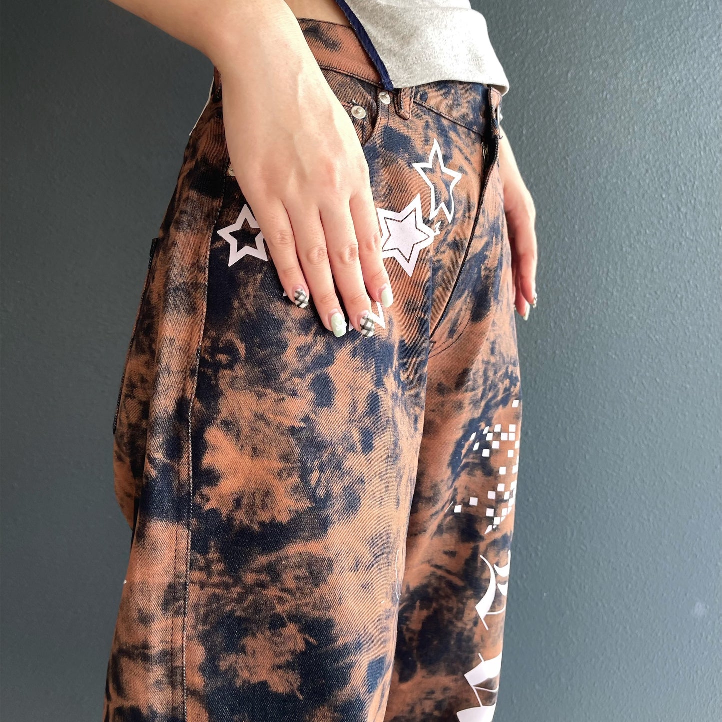 [F.E.E.S] lucky 7 dying wide denim / deep blue / ダイイングワイドデニム