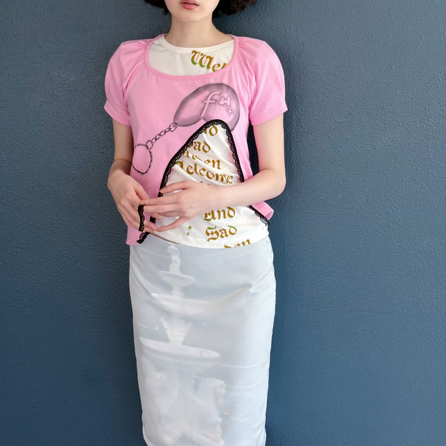 fountain medium skirt / print / プリントミディアムスカート