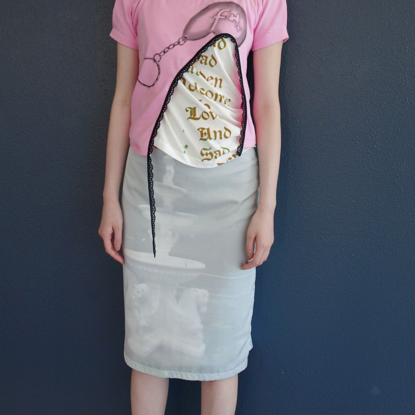 fountain medium skirt / print / プリントミディアムスカート