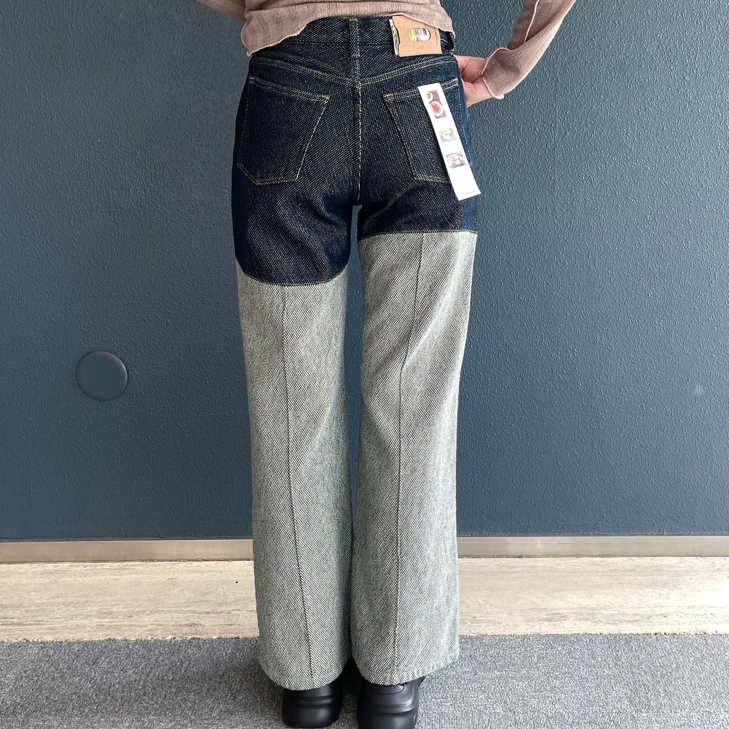 WAVE PANELLED PANTS / INDIGO / ウェーブパネルパンツ