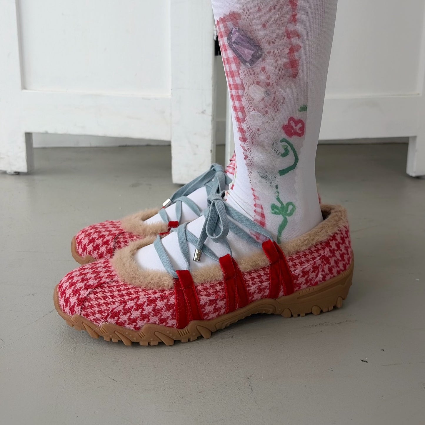 Turn / Red check / yushokobayashiスニーカー
