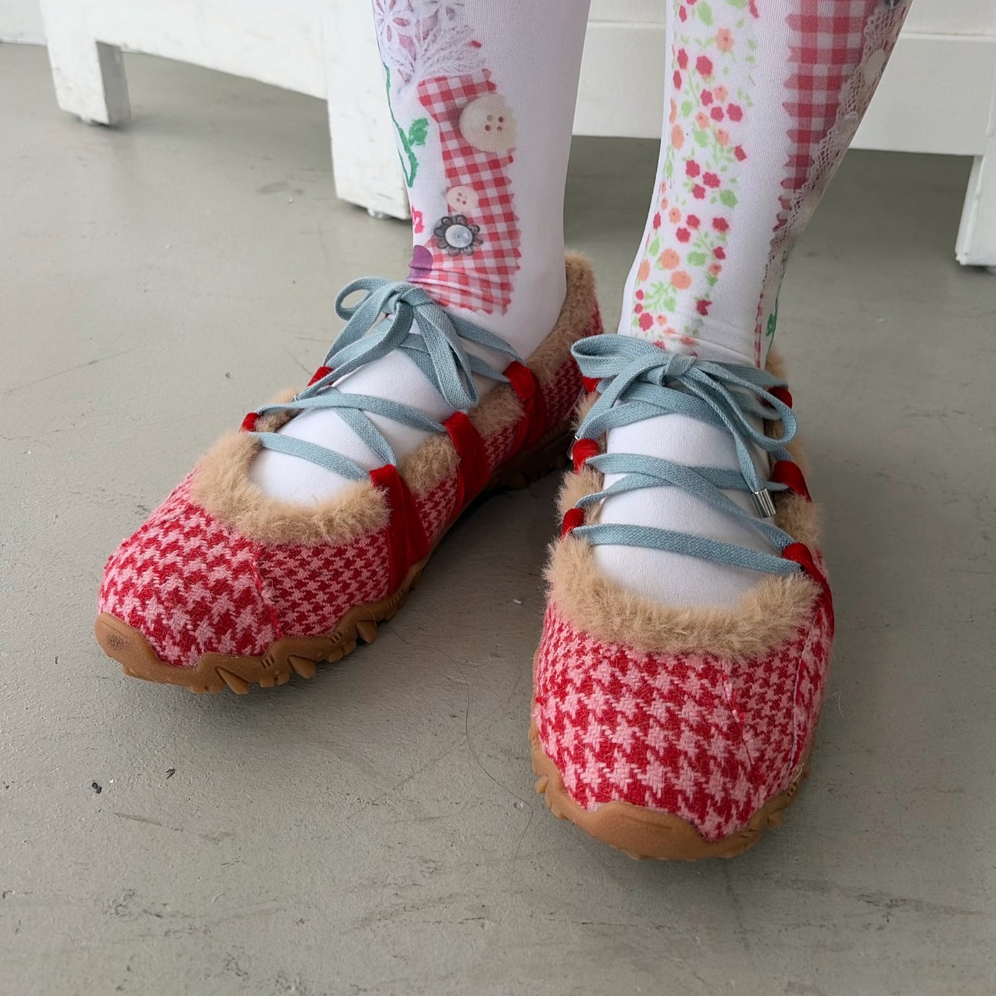 Turn / Red check / yushokobayashiスニーカー