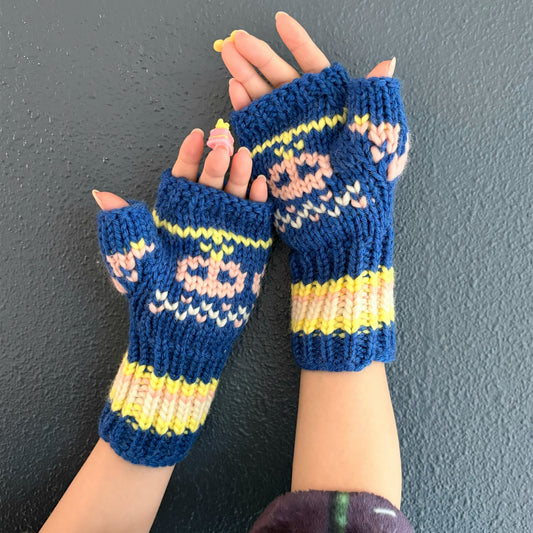 fingerless gloves / blue / フィンガーレスグローブ
