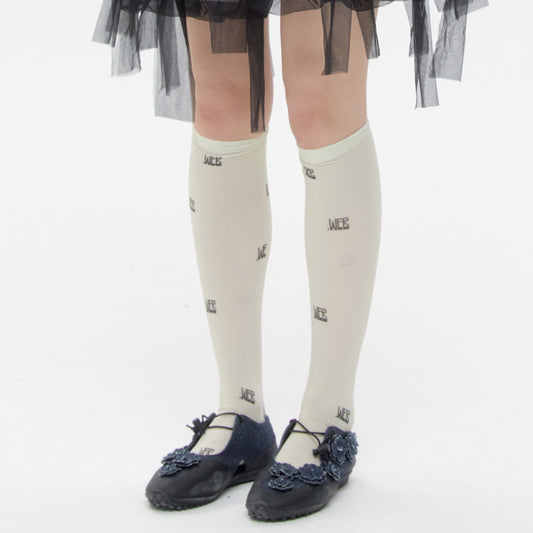 Web Knee Socks / Ivory / グラフィックソックス