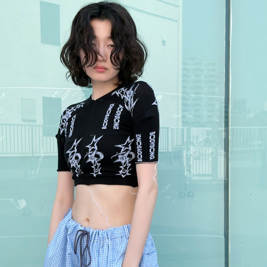 RECONSTRUCTED SOCKS! KNIT TOP / BLACK / ソックス構築トップ