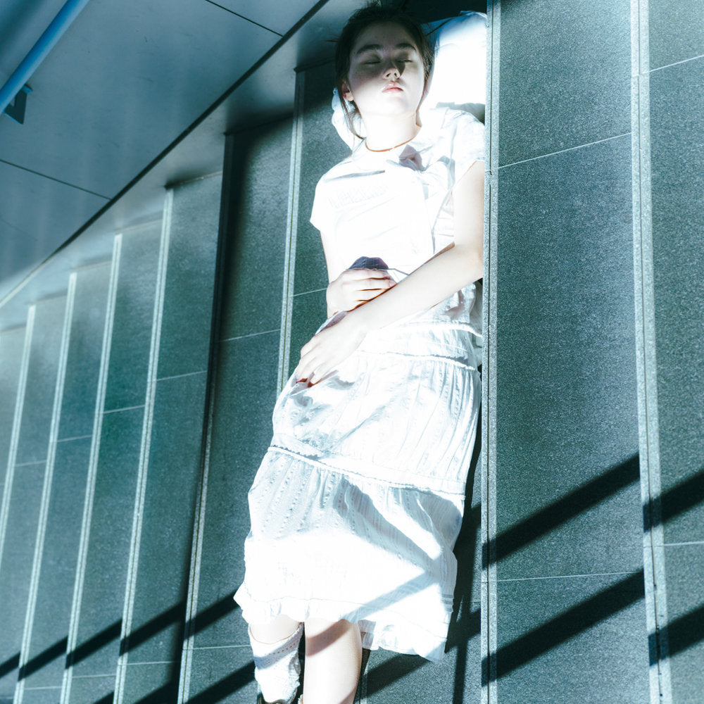 SHIRRING MIDI SKIRT / WHITE / シャーリングミディスカート