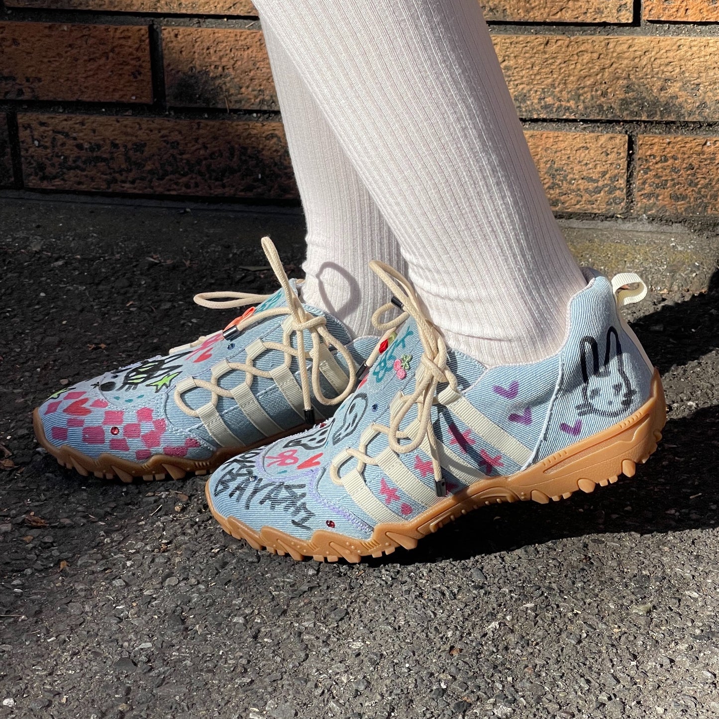 Custom sneaker / DOUBLE BOW / Denim / 24cm