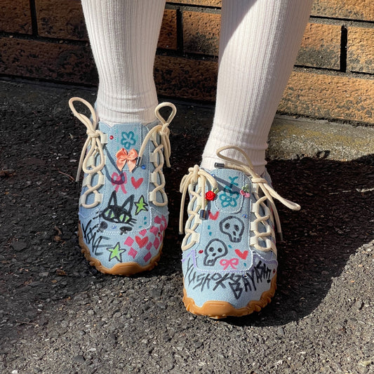 Custom sneaker / DOUBLE BOW / Denim / 24cm