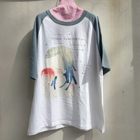 Megumi Okubo raglanTshirts / blue / Lサイズ / 大久保惠コラボレーションTシャツ