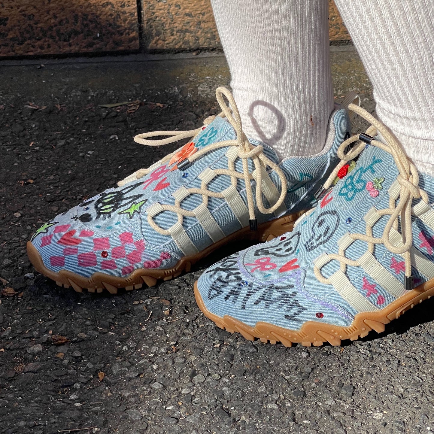 Custom sneaker / DOUBLE BOW / Denim / 24cm