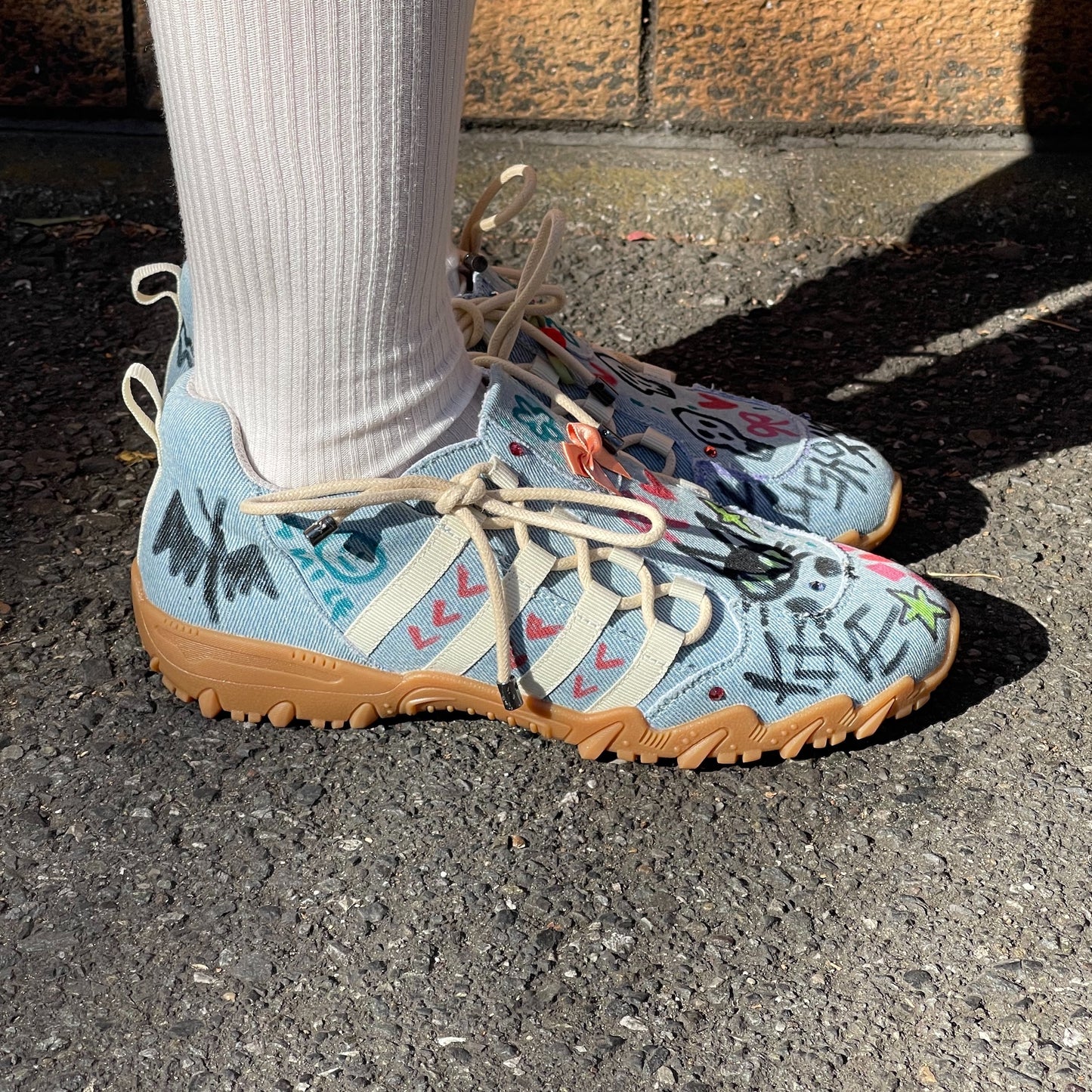 Custom sneaker / DOUBLE BOW / Denim / 24cm