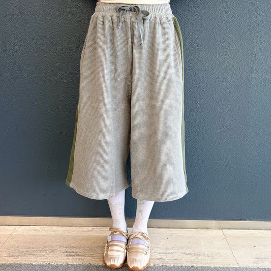 [F.E.E.S] waffle track pants / melange grey / ワッフルトラックパンツ