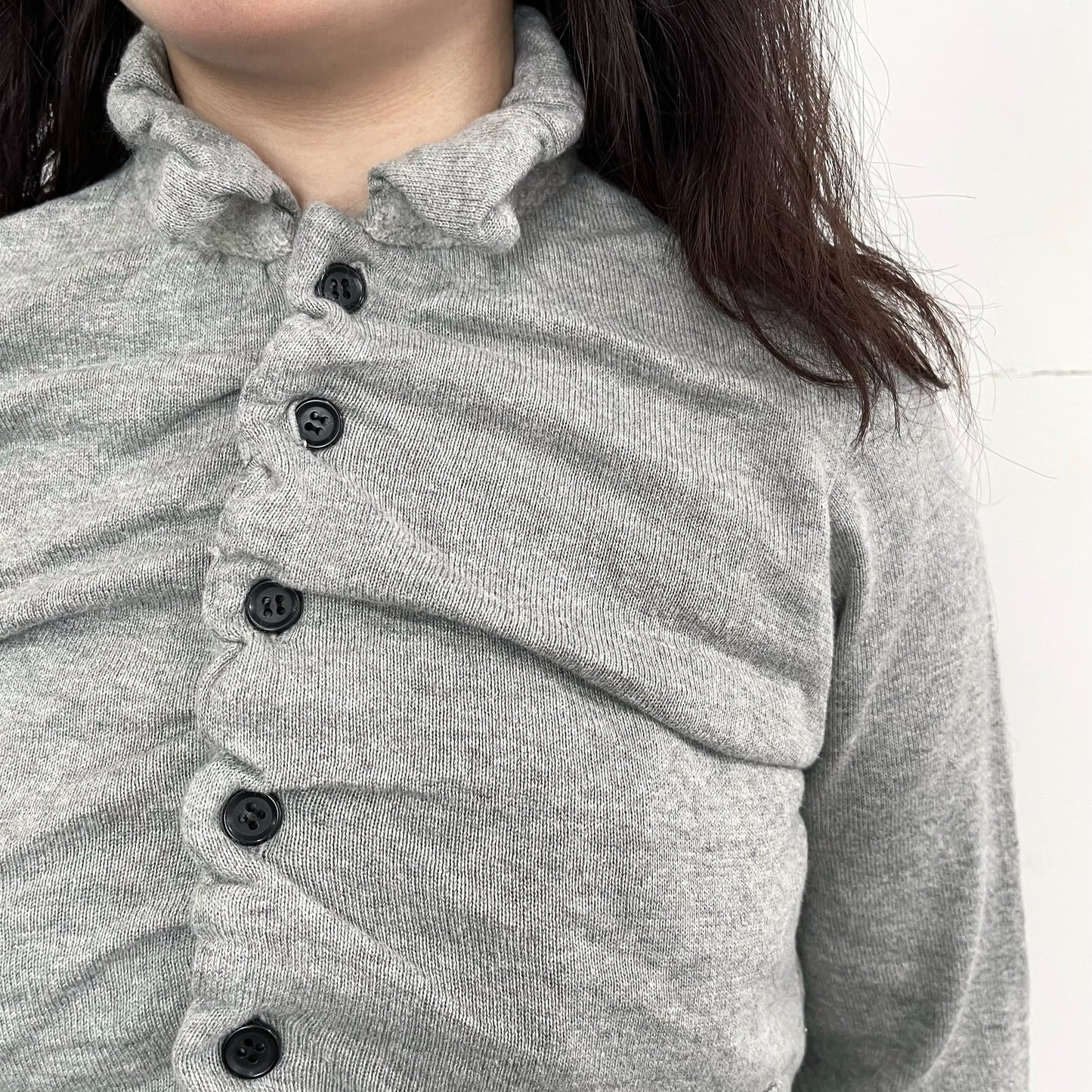 undulated cardigan / gray / コットンカーディガン