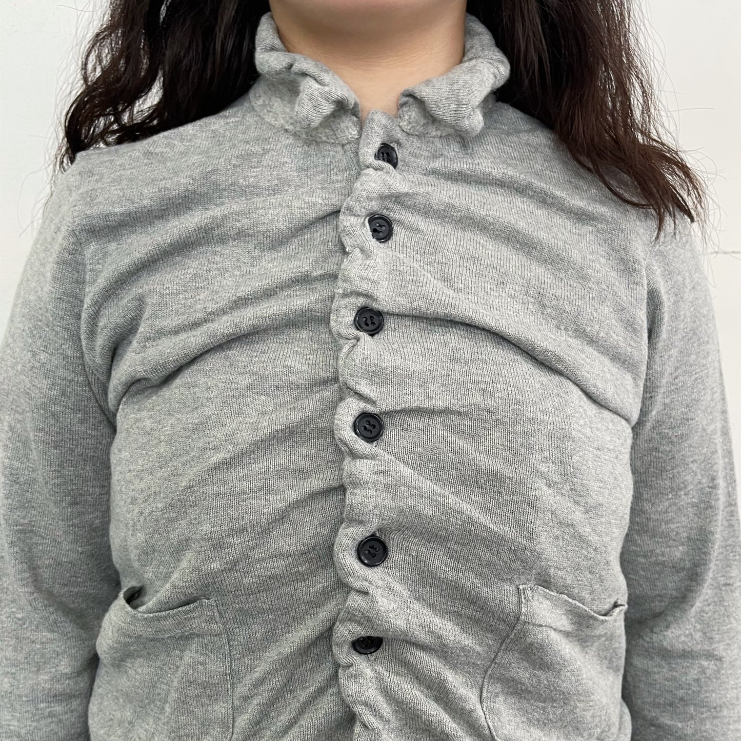 undulated cardigan / gray / コットンカーディガン