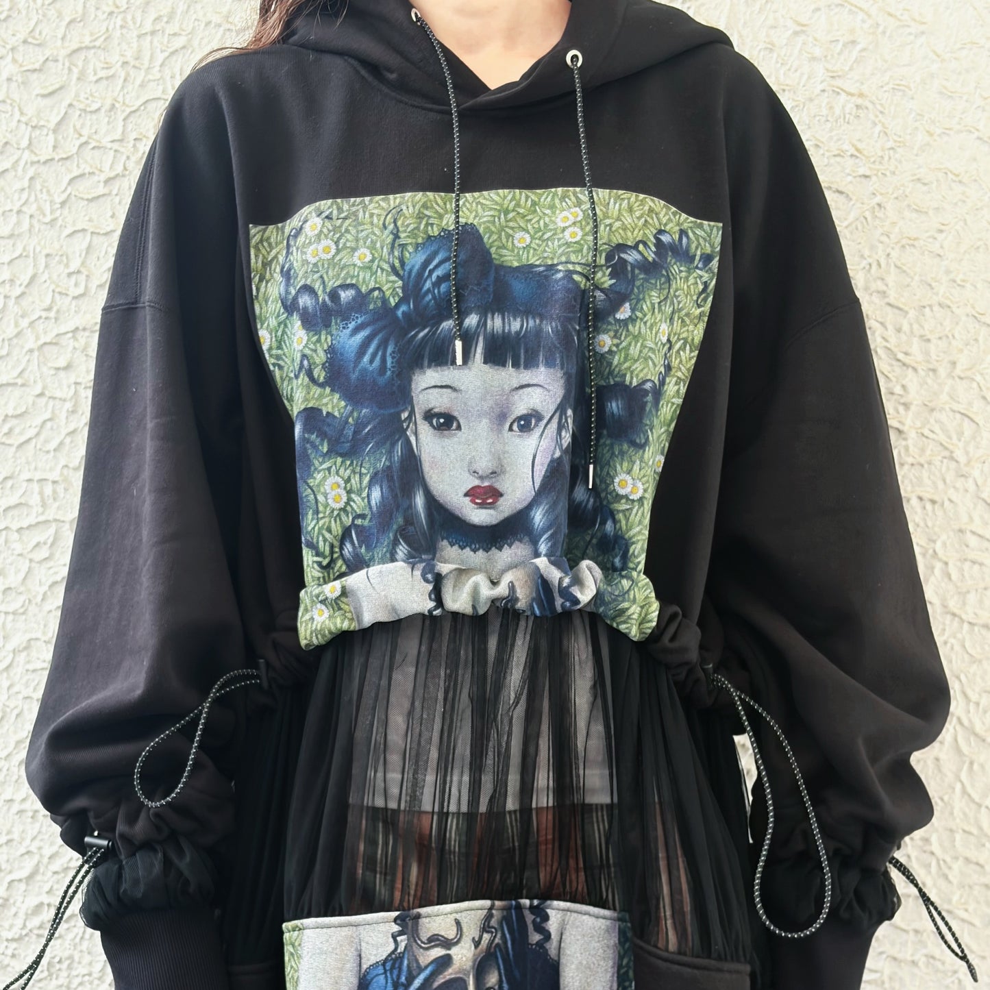 GRAVE ROBBER PULLOVER SWEAT ARTWORK BY TREVOR BROWN / BLACK / オーバーサイズスウェット