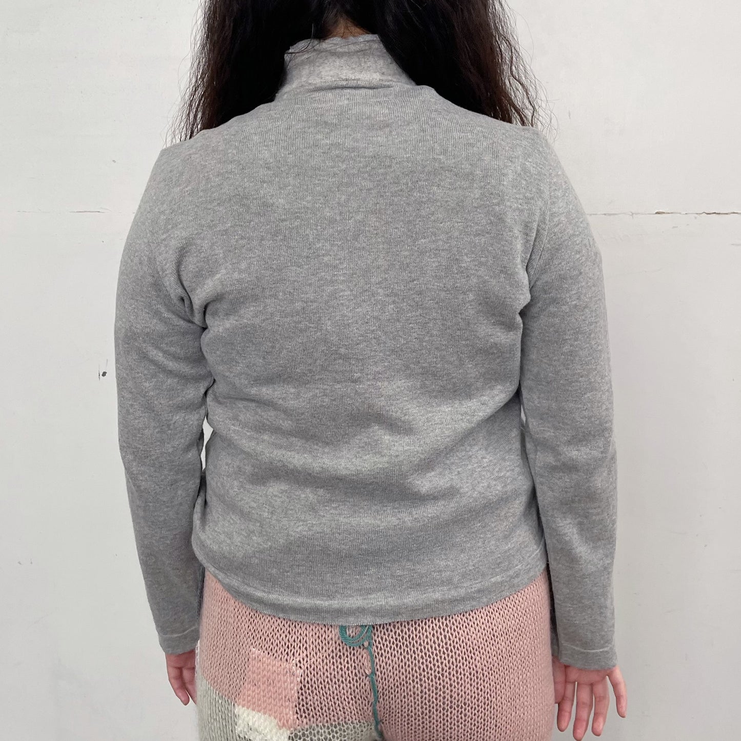 undulated cardigan / gray / コットンカーディガン