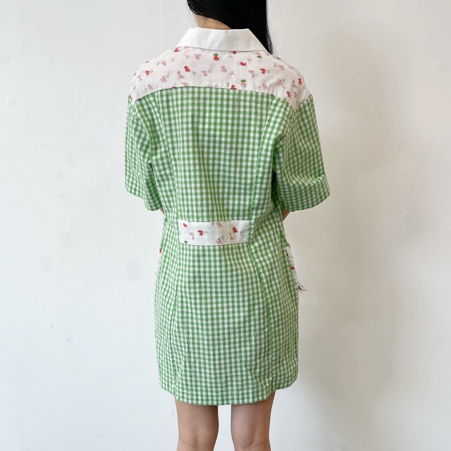 DINER GIRL DRESS GINGHAM / GREEN / シャツワンピース