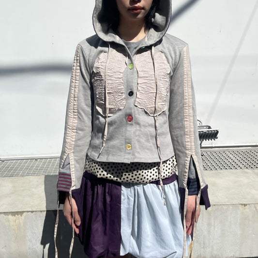 Patched Hoodie / Gray / 刺繍パッチフーディー