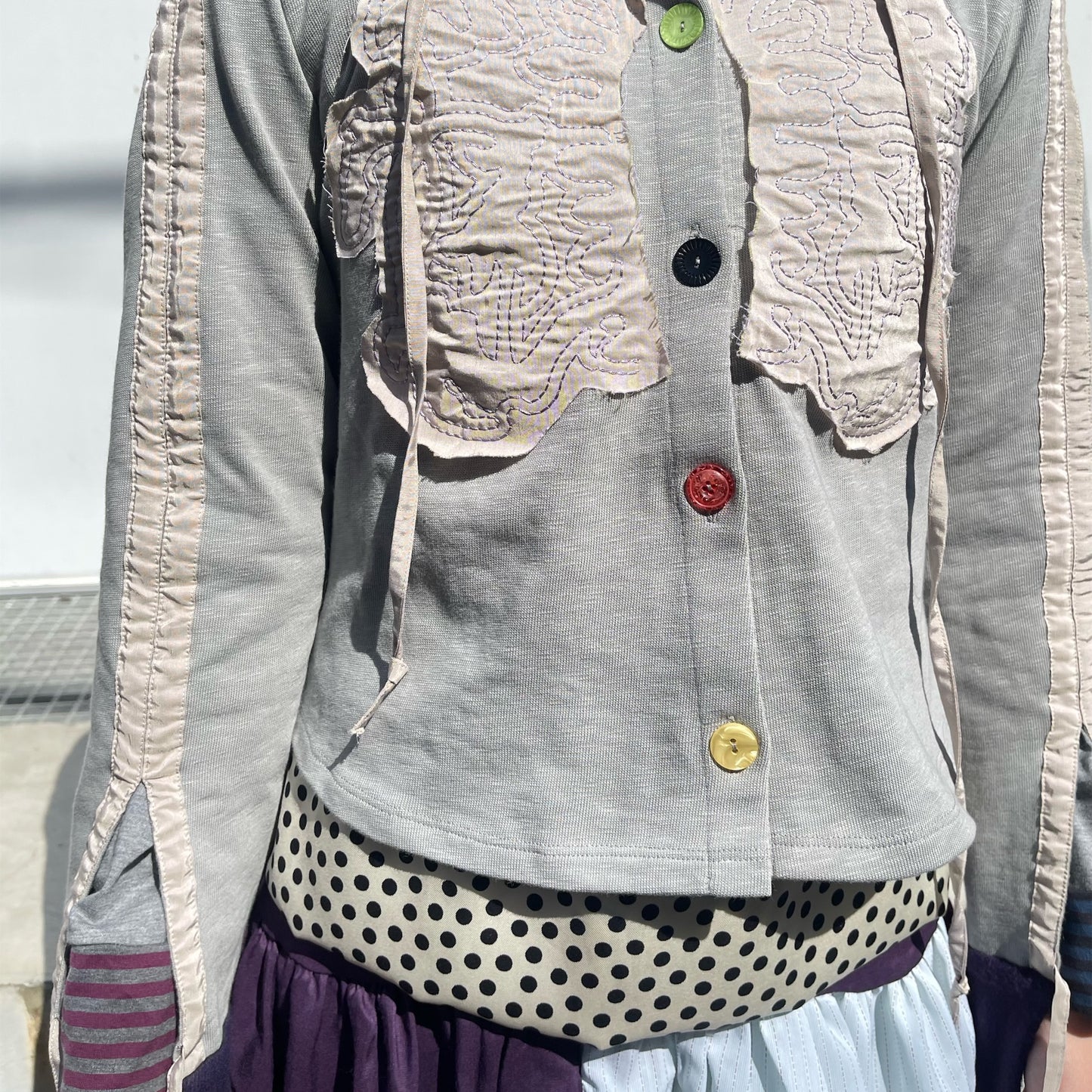 Patched Hoodie / Gray / 刺繍パッチフーディー