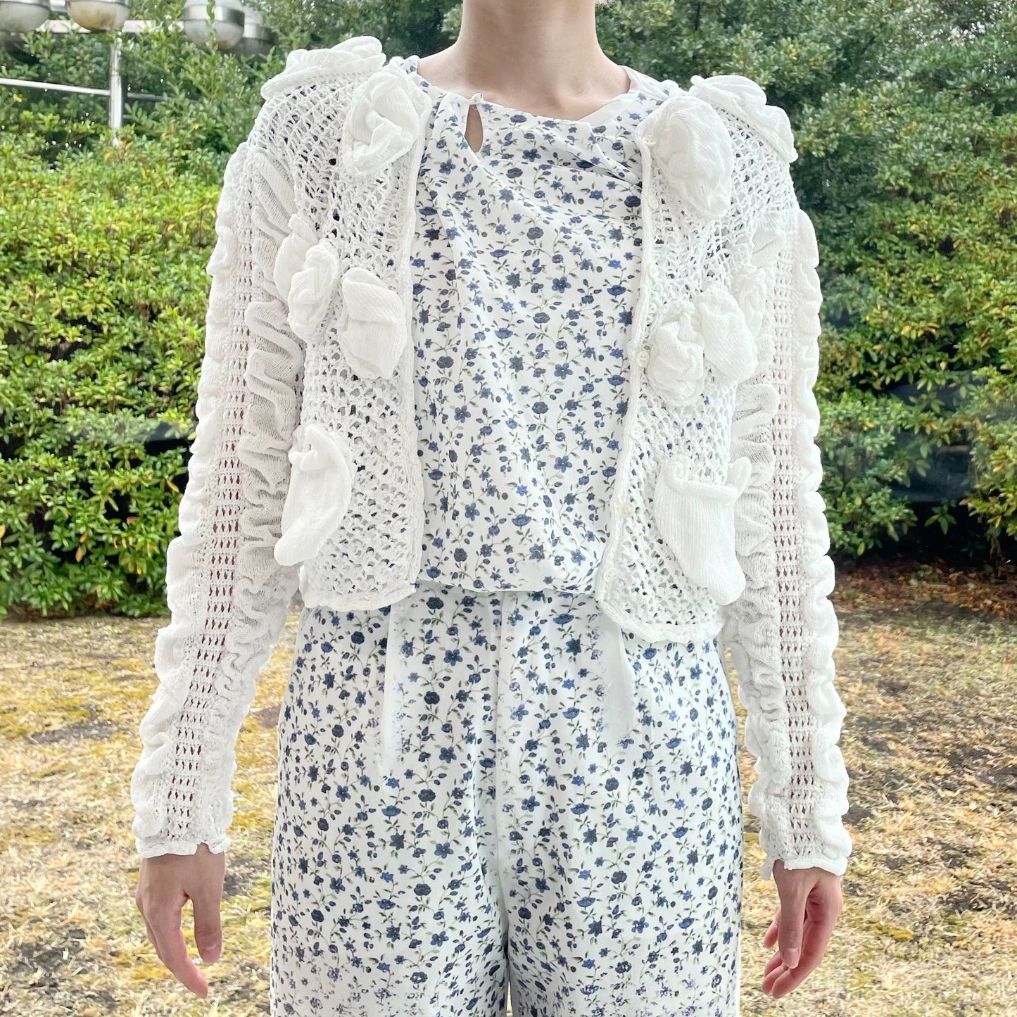 bubble cardigan / white / バブルカーディガン
