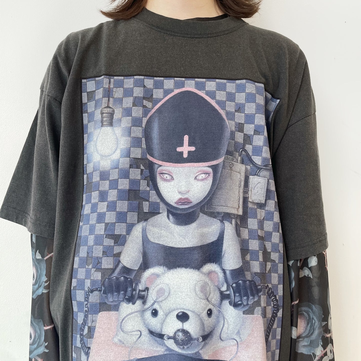 ECT T-SHIRT BIOWASHED  ARTWORK BY TREVOR BROWN / BLACK / グラフィックプリントTシャツ